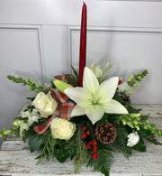 Single Candle Holiday Centerpiece