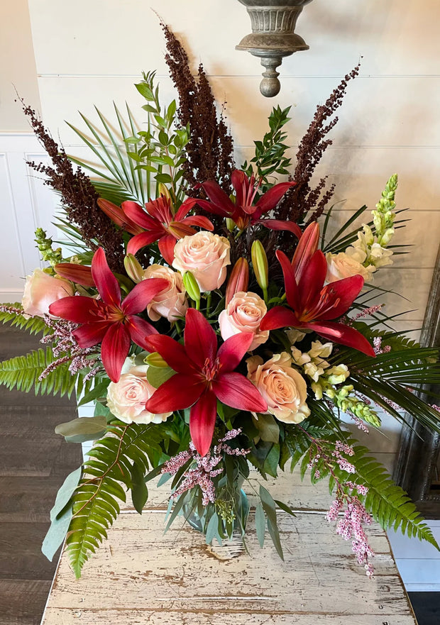 Peaceful Burgundy Flower Bouquet