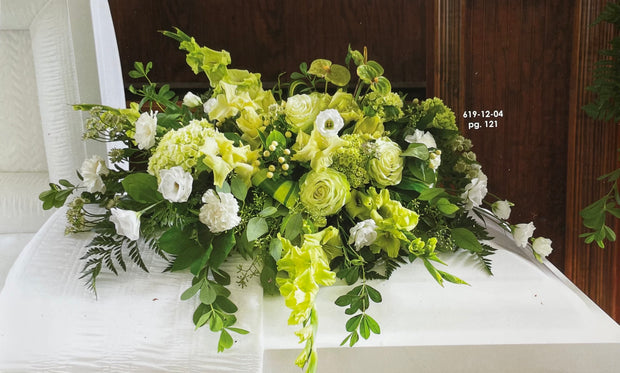 Green & White Casket