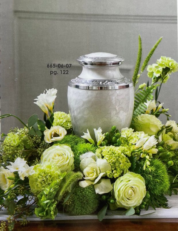 White & Green Urn