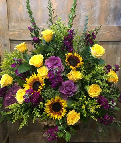 Purple & Yellow Flower Bouquet